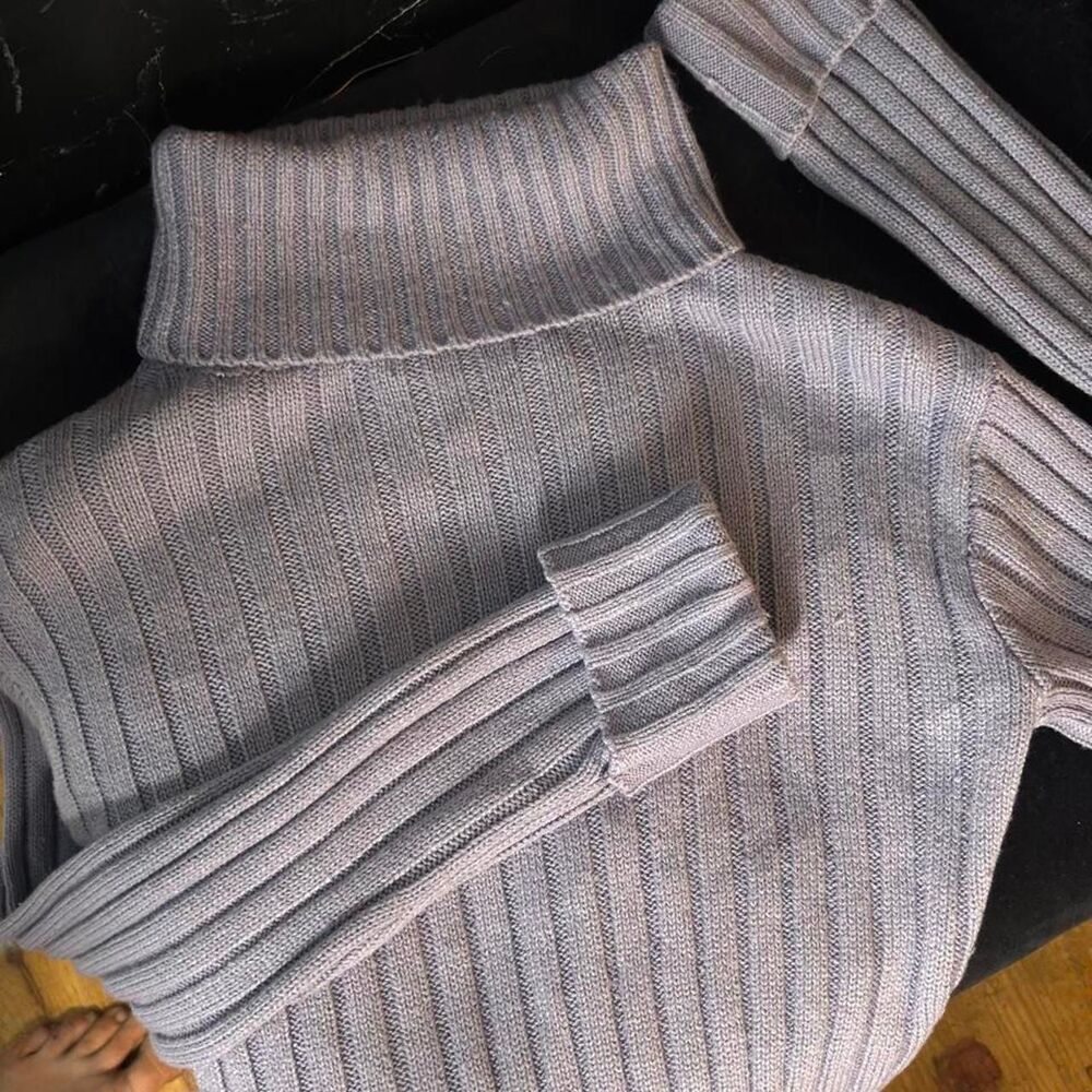 Forever-21 Women's Purple and Grey Jumper